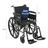 Cruiser Iii Light Weight Wheelchair With Flip Back Removable Arms, Desk Arms, Swing Away Footrests, 16" Seat - BeHope