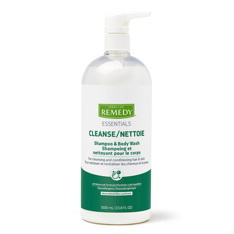 Remedy Essentials Shampoo And Bodywash Unscented 1000ml Pump Bottle