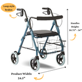 Rollator Walker Blue Guardian 8" Wheels