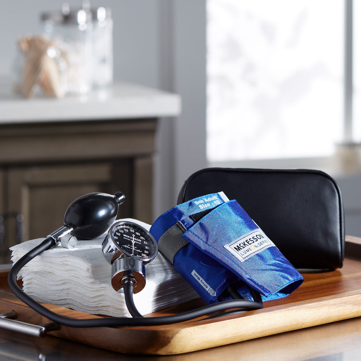Aneroid Sphygmomanometer Unit McKesson LUMEON™ Small Adult Cuff Nylon Cuff 19 - 27 cm Pocket Aneroid