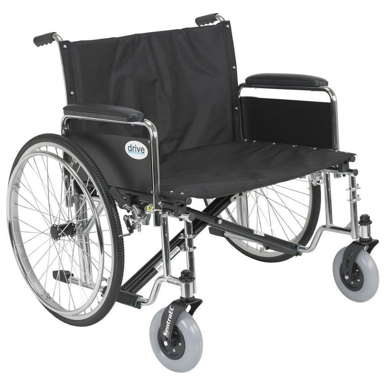 Sentra Ec Heavy Duty Extra Wide Wheelchair, Detachable Full Arms, Swing Away Footrests, 26" Seat - BeHope