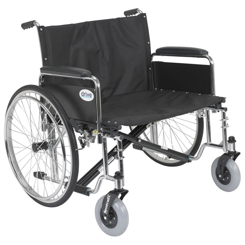 Sentra Ec Heavy Duty Extra Wide Wheelchair, Detachable Full Arms, Elevating Leg Rests, 26" Seat - BeHope