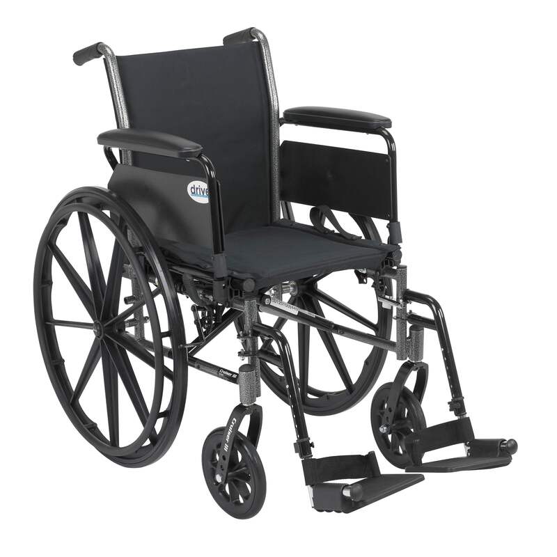 Cruiser Iii Light Weight Wheelchair With Flip Back Removable Arms, Full Arms, Swing Away Footrests, 18" Seat - BeHope