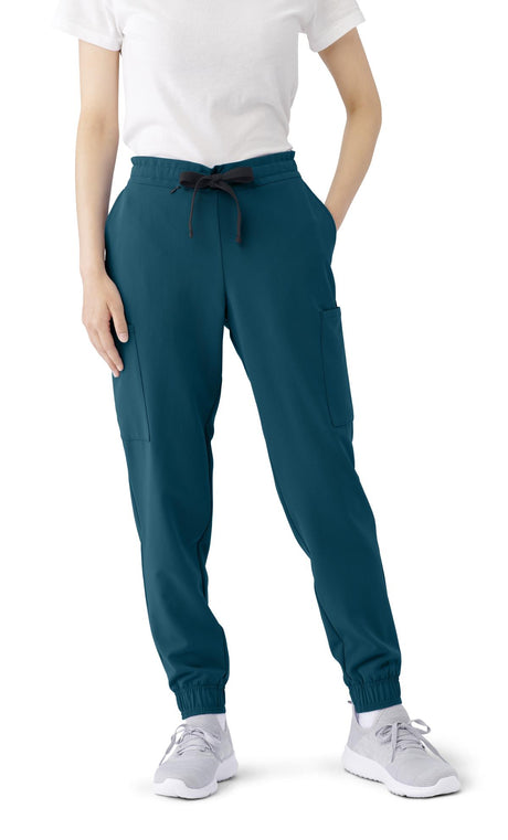 First AVE Women's 7-Pocket Jogger-Style Scrub Pant Caribbean Blue