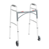 Deluxe Folding Walker, Two Button with 5" Wheels - BeHope