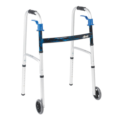 Deluxe, Trigger Release Folding Walker with 5" Wheels - BeHope