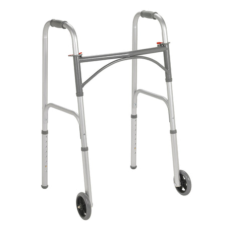 Folding Walker, Two Button with 5" Wheels - BeHope