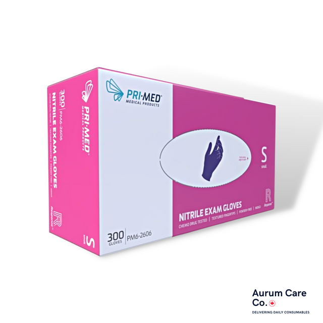 Primed Freedom Nitrile Exam Glove Chemo Tested Powder-free Textured Fingertips Indigo Large - Box Of 300 - BeHope