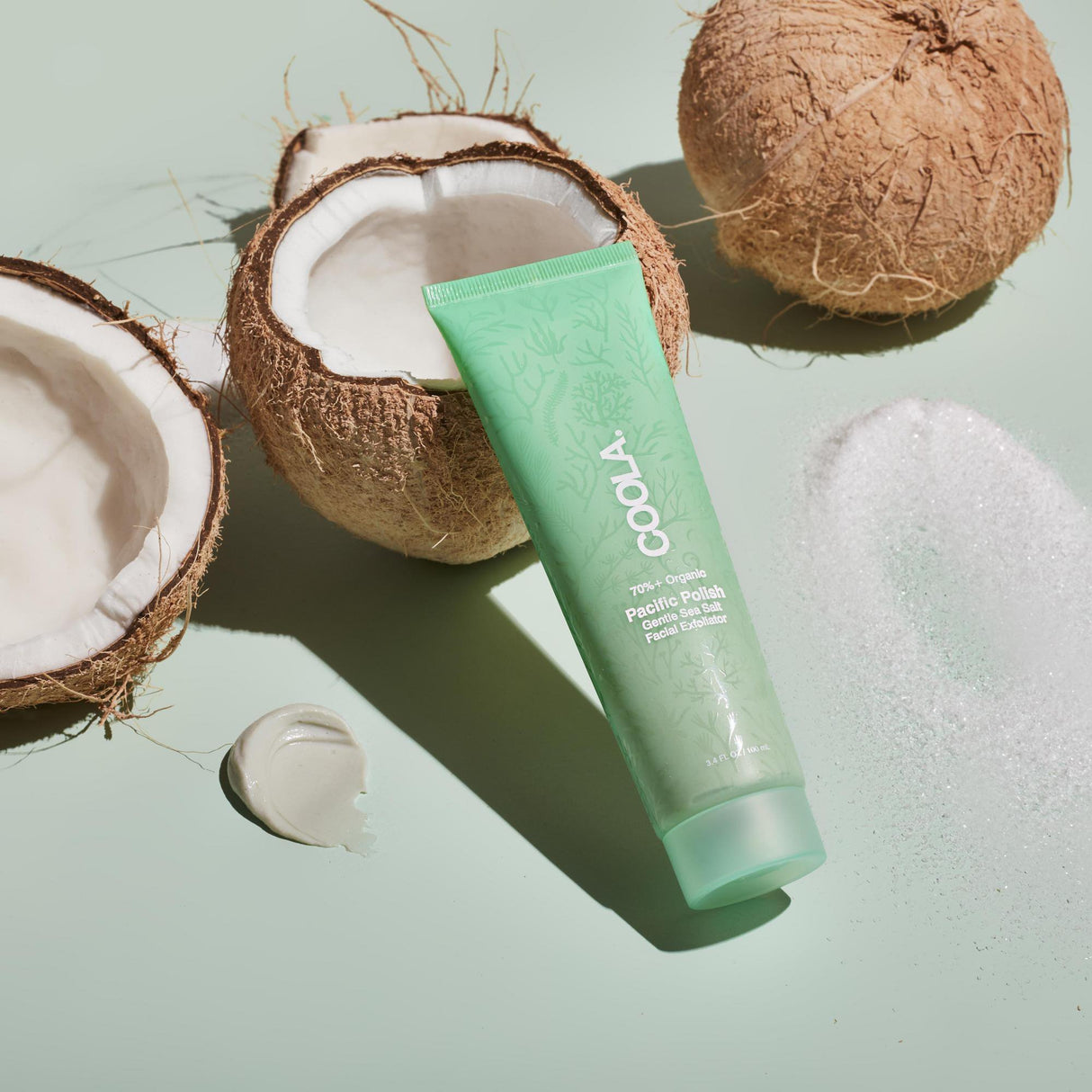 Facial Cleanser Coola® Pacific Polish Gentle Sea Salt Exfoliator Cream 3.4 oz. Tube Scented