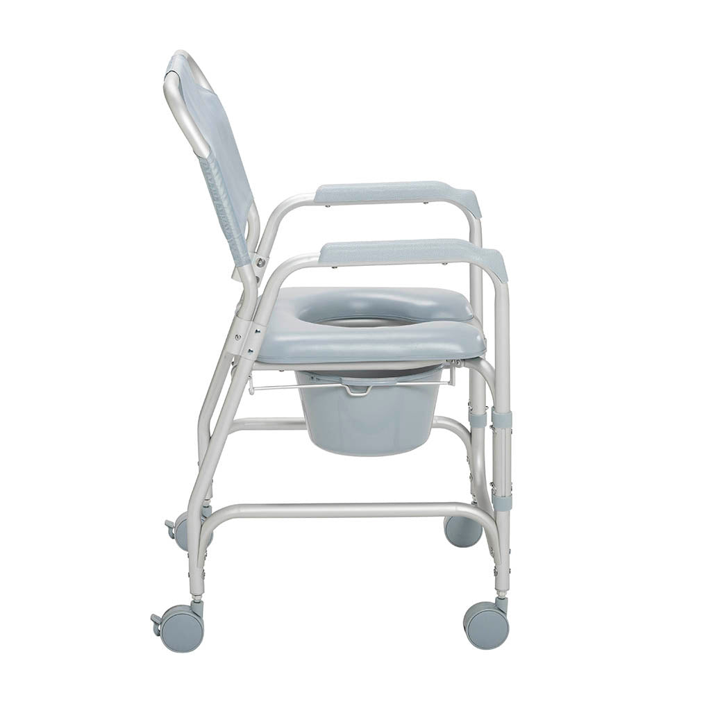 Aluminum Shower Chair and Commode with Casters - BeHope