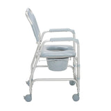 Aluminum Shower Chair and Commode with Casters - BeHope