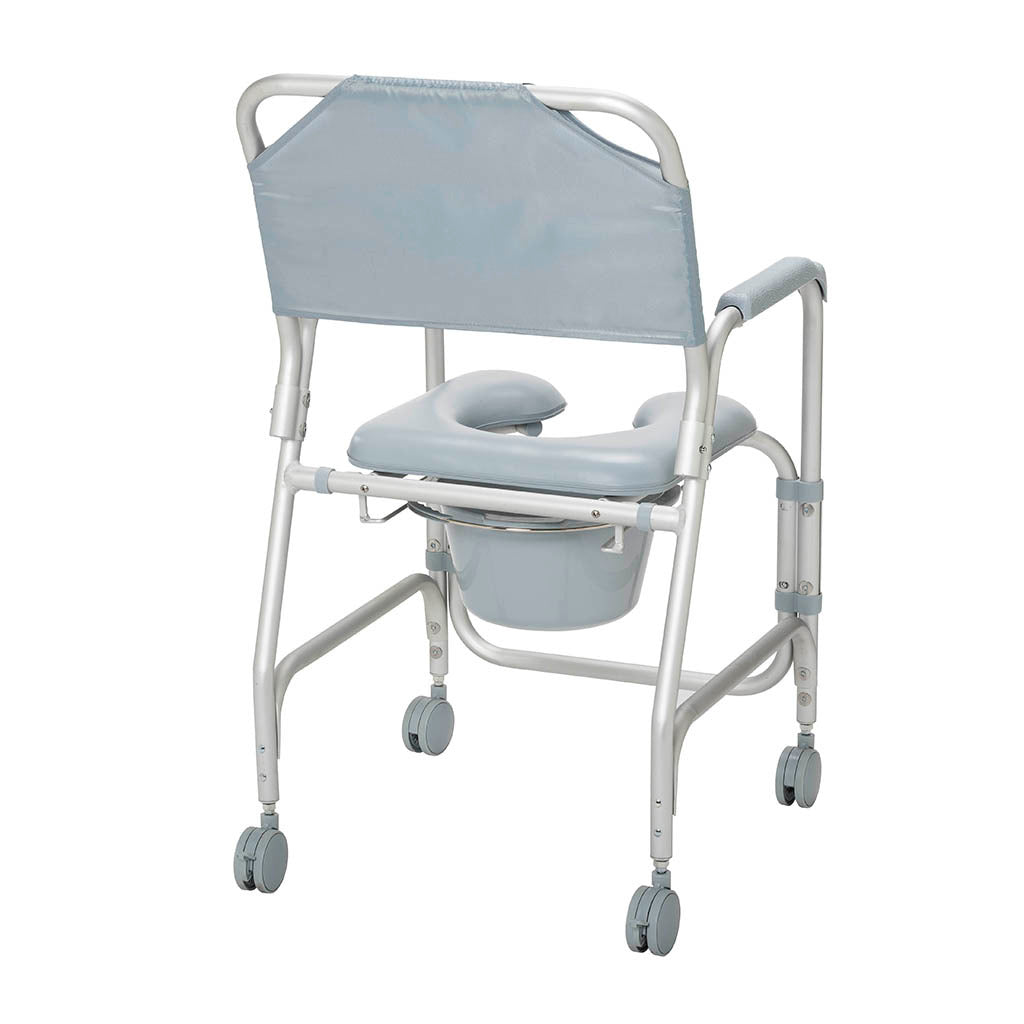 Aluminum Shower Chair and Commode with Casters - BeHope