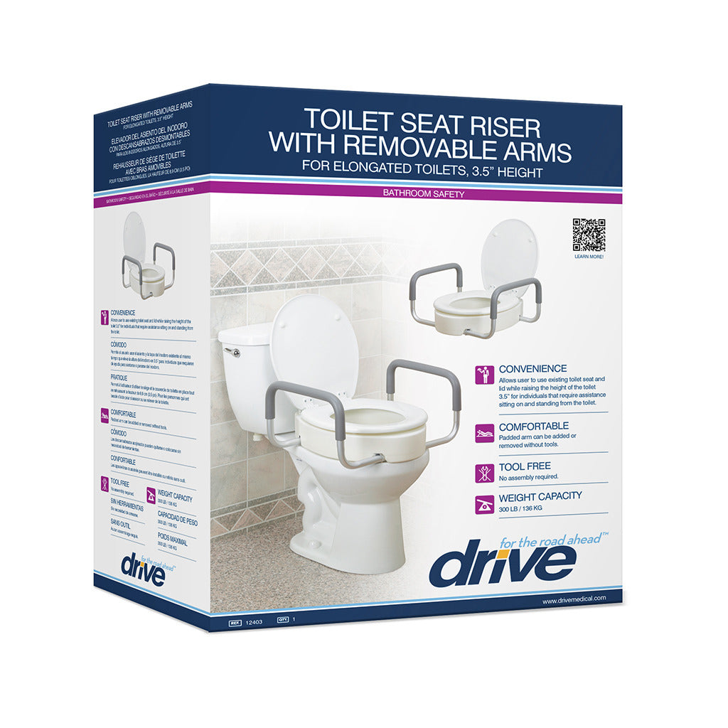 Premium Raised Toilet Seat with Removable Arms - BeHope