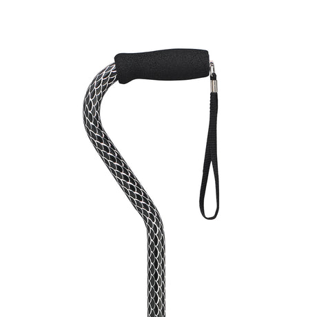 Offset Handle Cane Black Wave - BeHope
