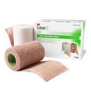 Bx/1 (2/Rl) Coban 2 Layer Lite Compression System,4In  X 2.9Yds, 3In X 3.5Yds Unstretched, Latex-Free