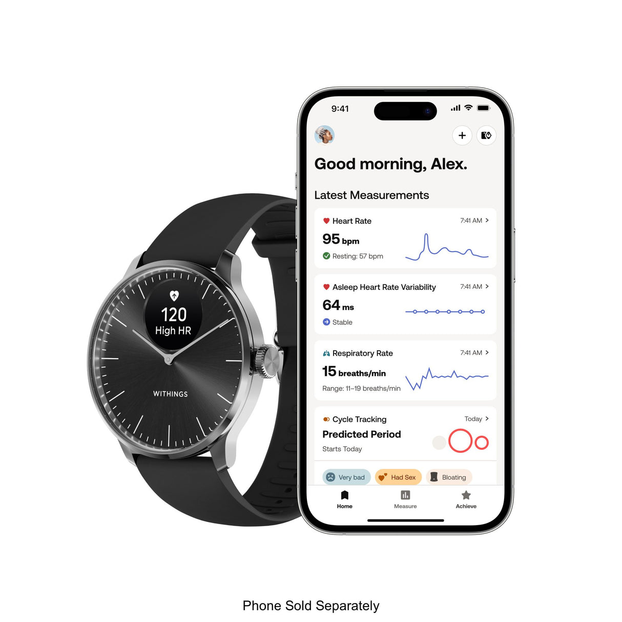 Smartwatch ScanWatch Llight 37mm Withings 24 Hour Grayscale OLED display