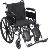 Cruiser Iii Light Weight Wheelchair With Flip Back Removable Arms, Desk Arms, Elevating Leg Rests, 18" Seat - BeHope