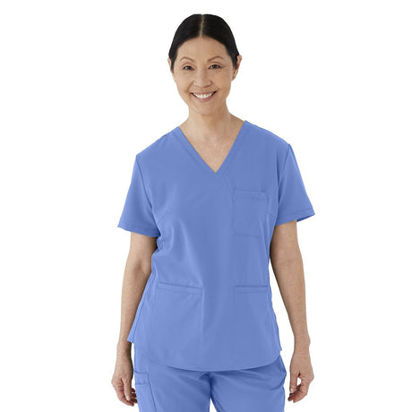 Lexington AVE Women's V-Neck Scrub Tops with 3 Pockets Ceil Blue