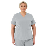 Lexington AVE Women's V-Neck Scrub Tops with 3 Pockets Gray