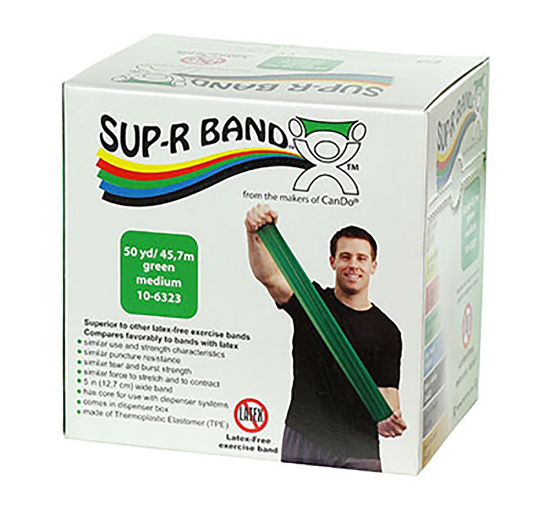 Exercise Resistance Band Sup-R Band® Green 5 Inch X 50 Yard Medium Resistance