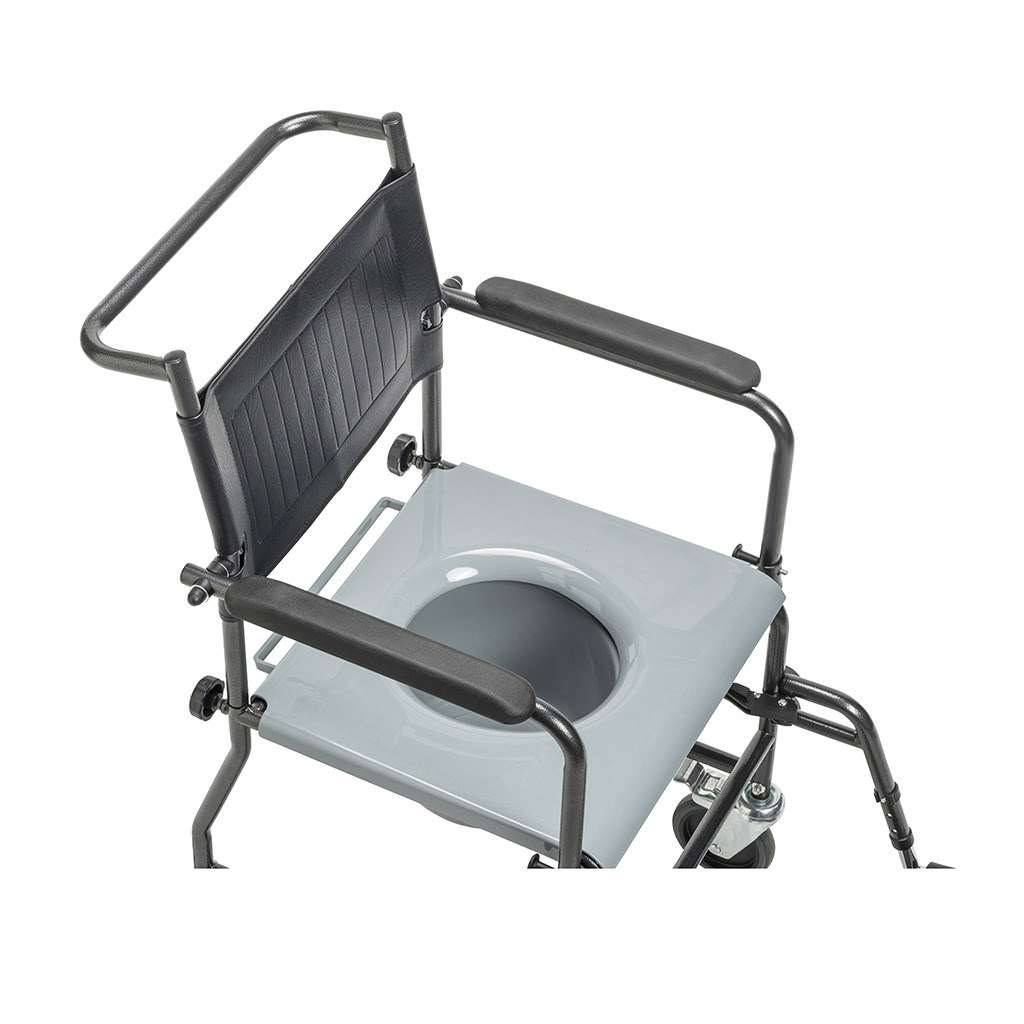 Upholstered Drop Arm Wheeled Commode - BeHope