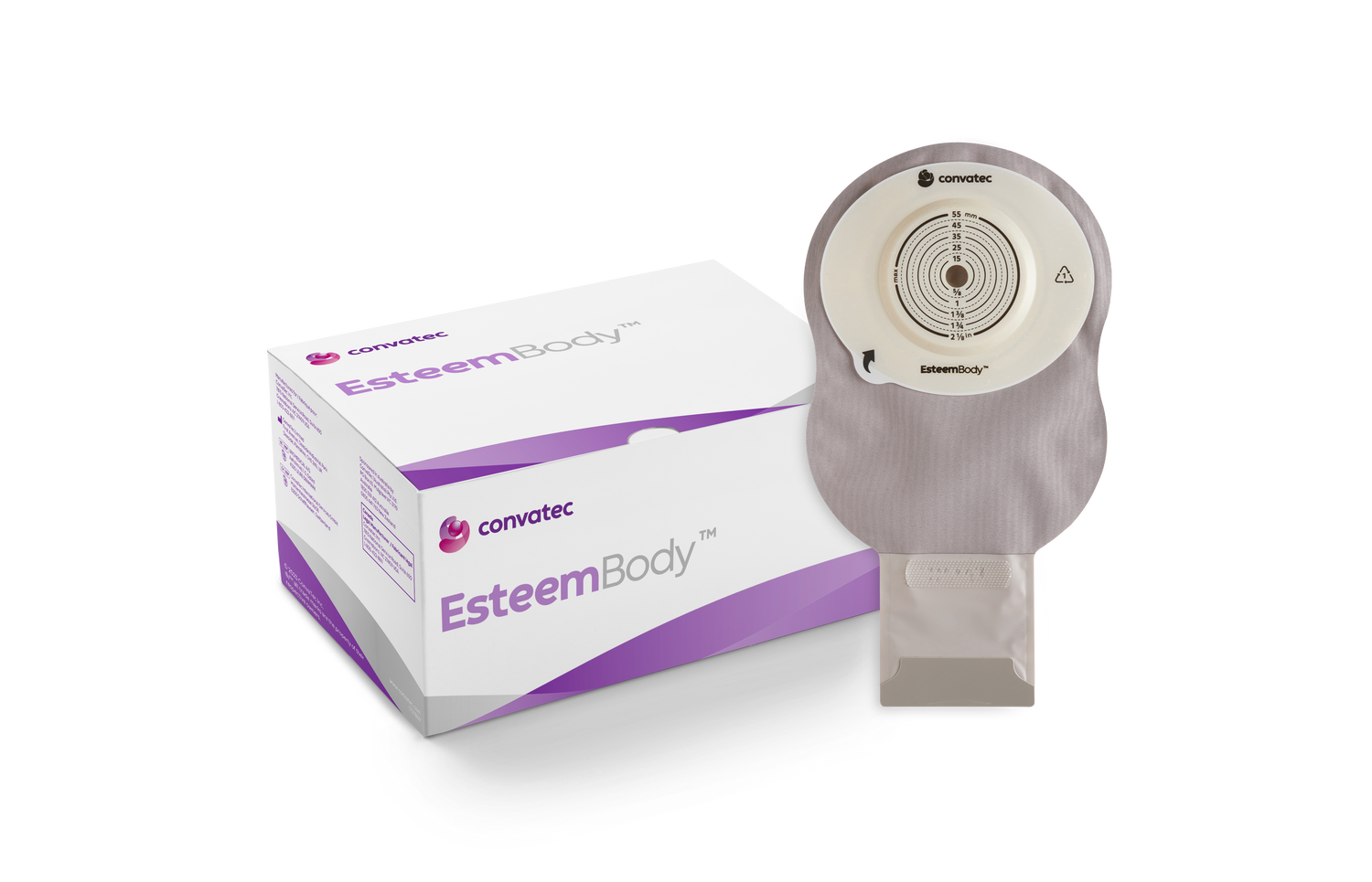 Bx/10 Esteem Body Drainable Pouch Opaque W/window/filter Durahesive Ctf-10-45mm 7mm-cd 50mm-tl - BeHope