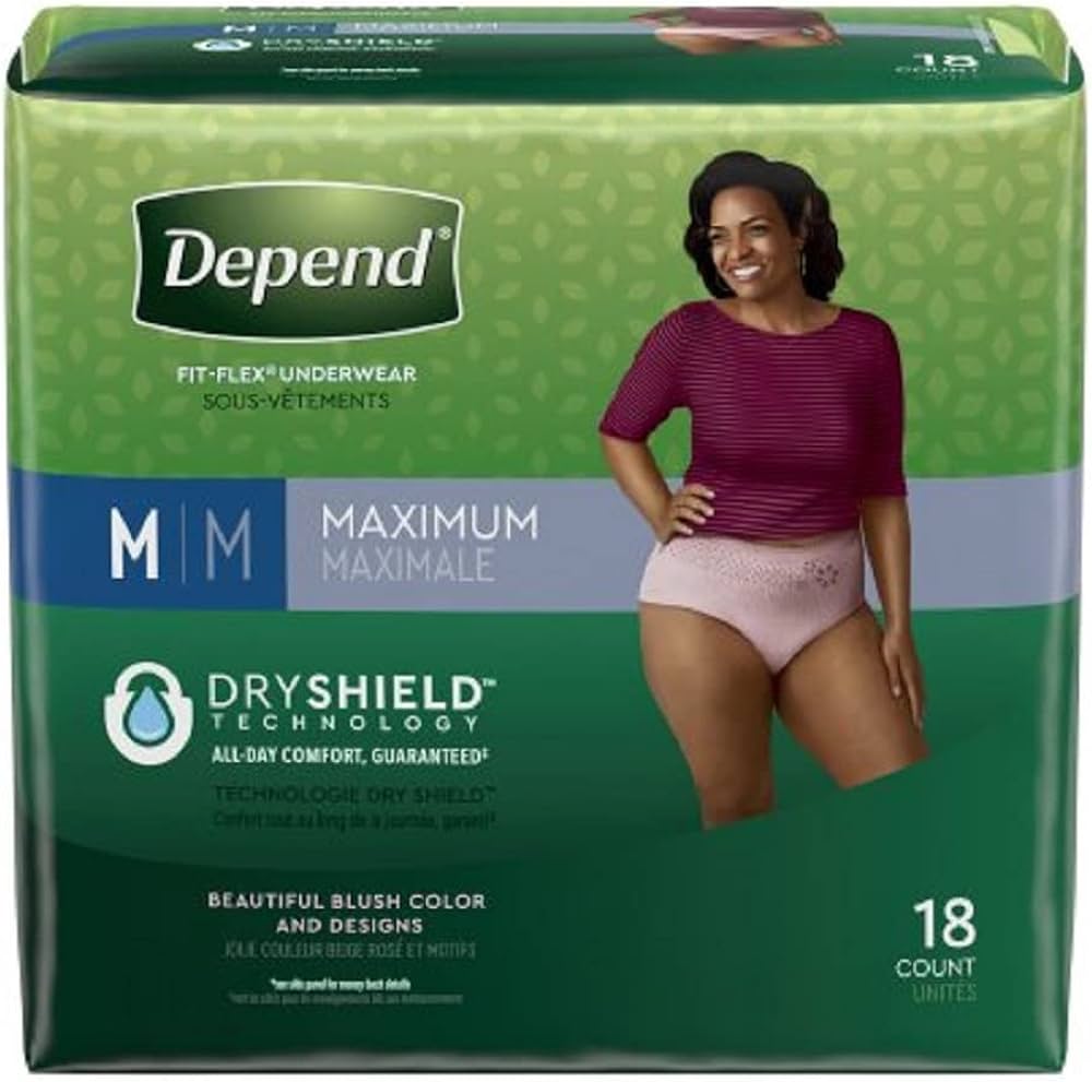 Depend Fit-flex Maximum Underwear Medium Female Convenience - Package Of 18 - Behope