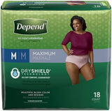 Depend Fit-flex Maximum Underwear Medium Female Convenience - Package Of 18 - Behope