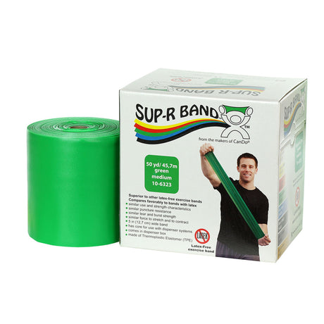 Exercise Resistance Band Sup-R Band® Green 5 Inch X 50 Yard Medium Resistance - BeHope
