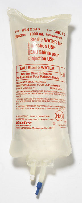 Sterile Water 1000ml Bag For Injection Usp Case/12 Each