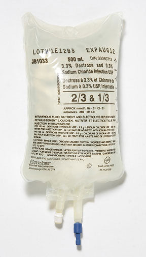 Dextrose 3.3% And Sodium Chloride 0.3% 1000ml Bag For Injection Usp Case/12 Each