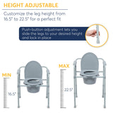 Competitive Edge Line 3-in-1 Folding Commode - BeHope