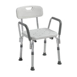 Knock Down Bath Bench With Back And Padded Arms - BeHope