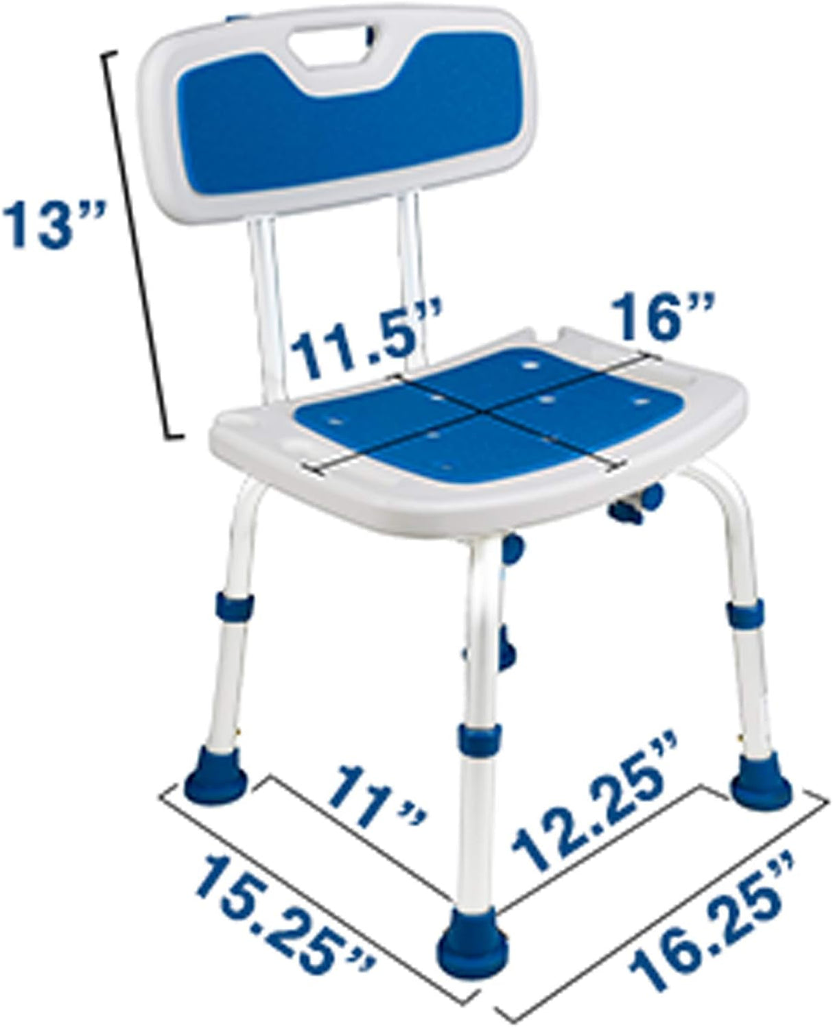 Adjustable Padded Bath Safety Seat With Backrest