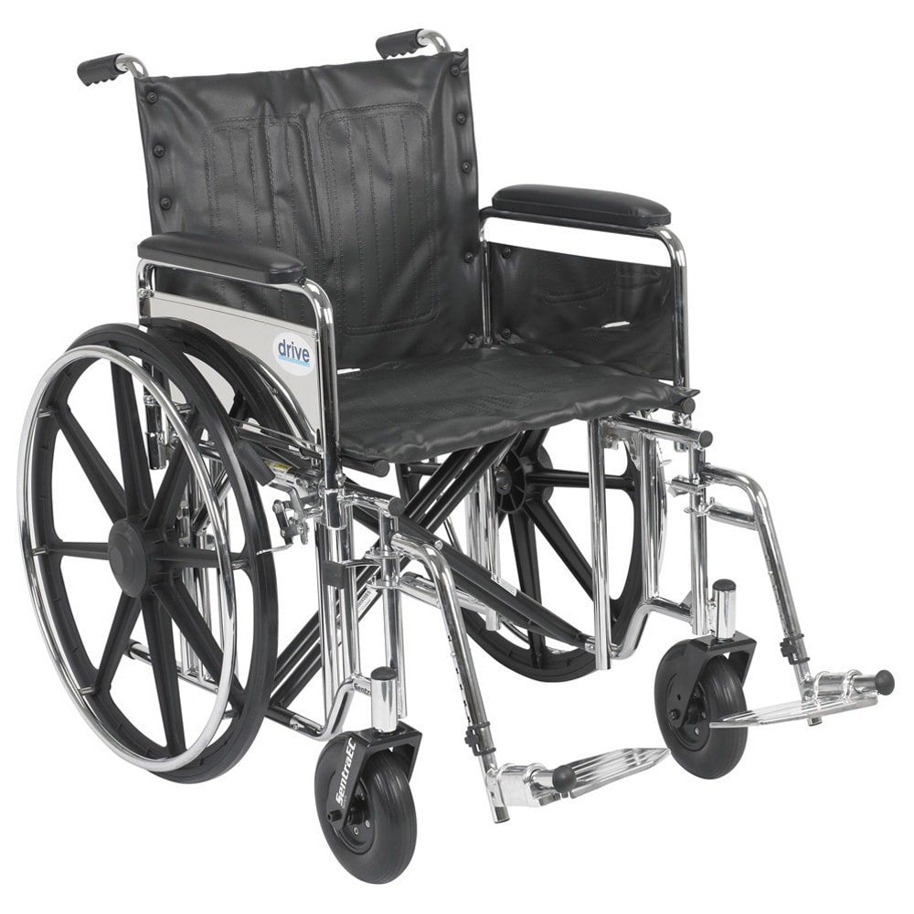 Sentra Ec Heavy Duty Wheelchair, Detachable Desk Arms, Swing Away Footrests, 22" Seat - BeHope
