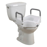 Elevated Raised Toilet Seat With Removable Padded Arms, Standard Seat - BeHope