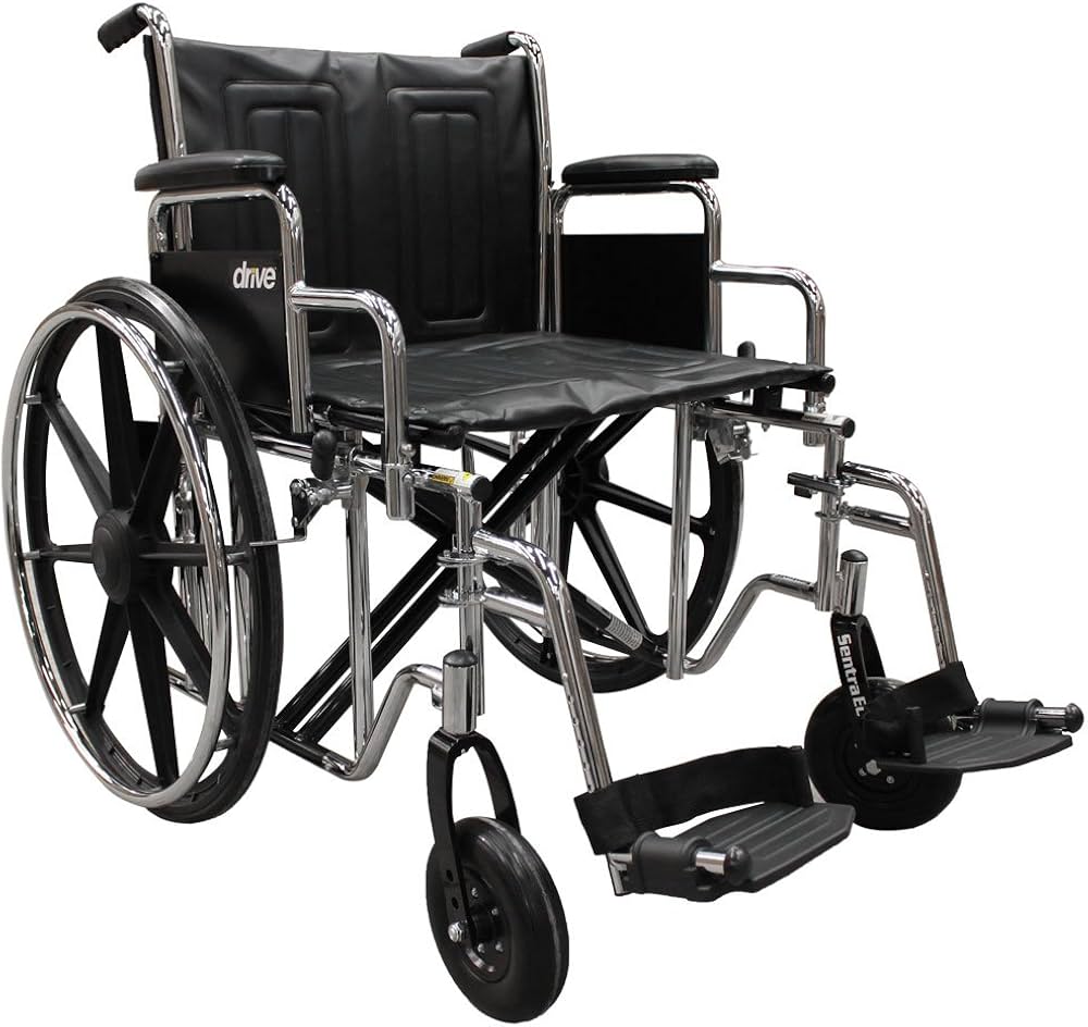 Sentra Ec Heavy Duty Wheelchair, Detachable Desk Arms, Elevating Leg Rests, 24"seat - BeHope