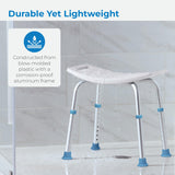 Adjustable Bath And Shower Chair With Non-slip Seat, White - BeHope