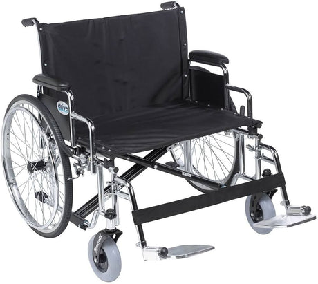 Sentra Ec Heavy Duty Extra Wide Wheelchair, Detachable Desk Arms, Swing Away Footrests, 30" Seat - BeHope