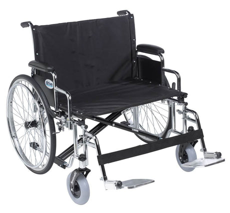 Sentra Ec Heavy Duty Extra Wide Wheelchair, Detachable Full Arms, Swing Away Footrests, 30" Seat - BeHope