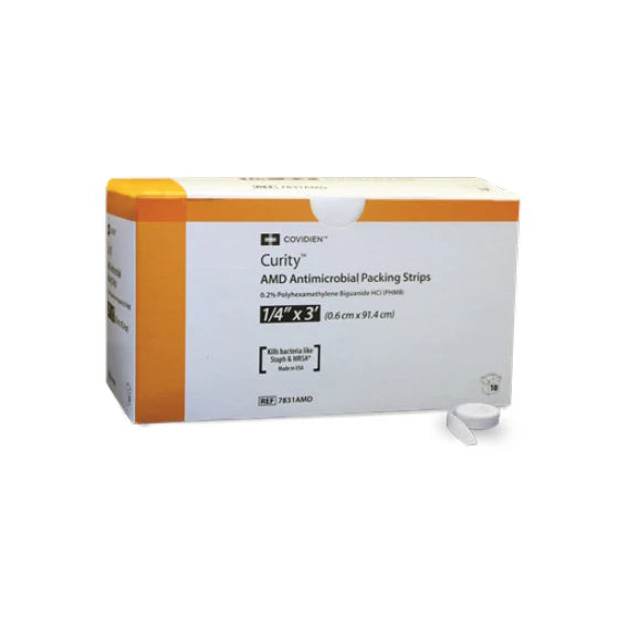 Curity Packing Strips, Antimicrobial, Sterile 1/4" X 3yrd - BeHope