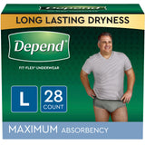 Depend Fit-flex Maximum Underwear Large Male Bulk - Package Of 28 - Behope