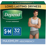 Depend Fit-flex Maximum Underwear Sm/md Male Bulk - Package Of 32 - Behope