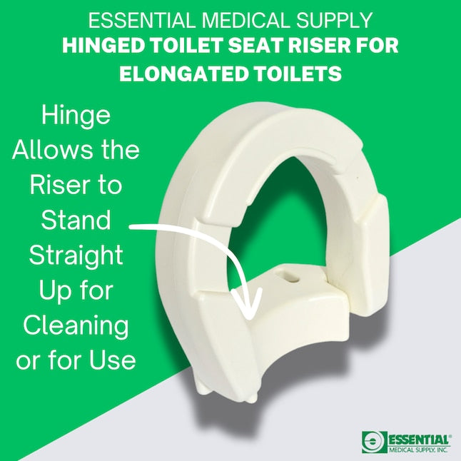 Hinged Toilet Seat Riser, Standard Seat - BeHope