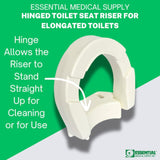 Hinged Toilet Seat Riser, Standard Seat - BeHope