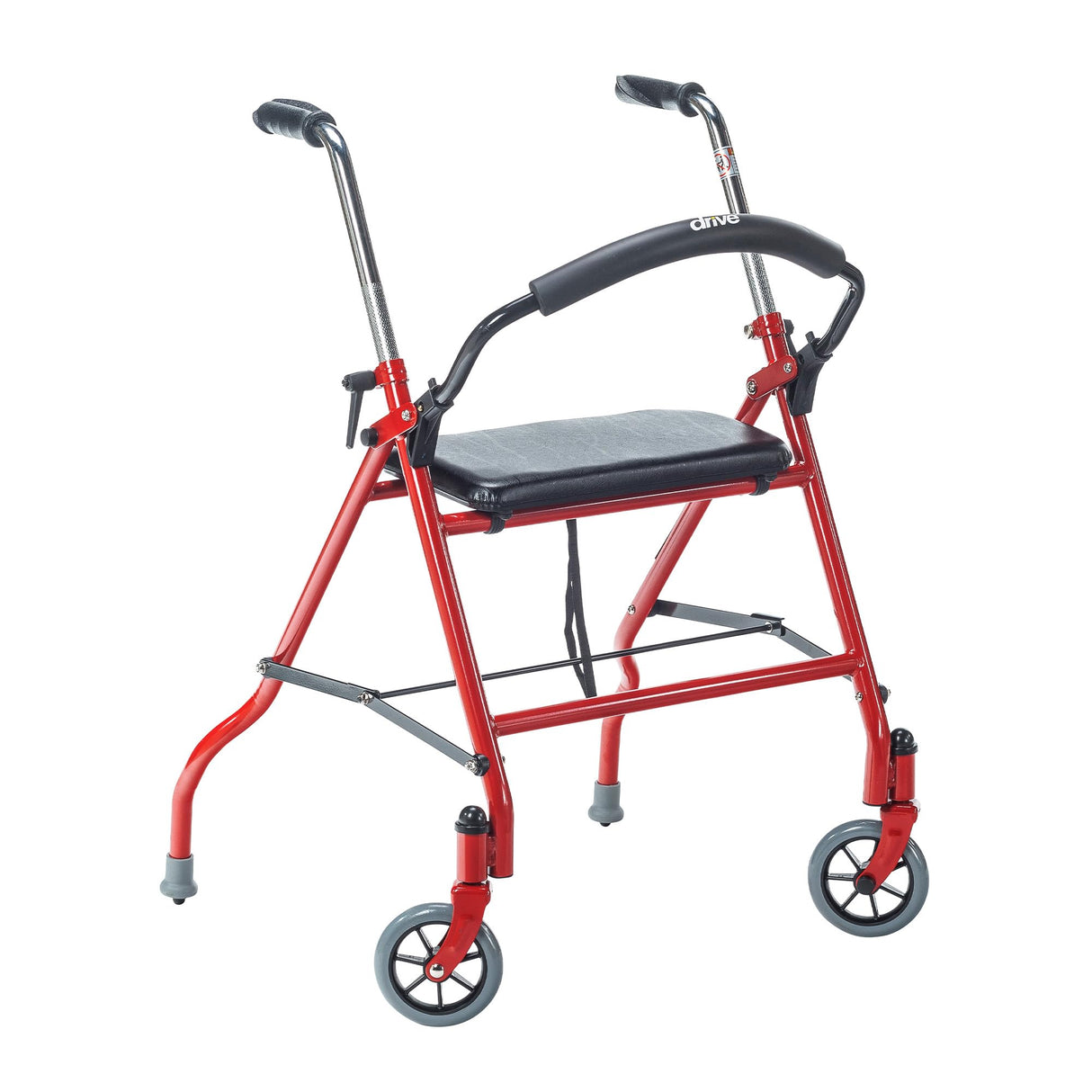 Two Wheeled Walker With Seat, Red - BeHope