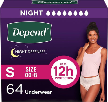 Depend Night Defense Overnite Underwear Blush Small For Women - Package Of 16 - Behope