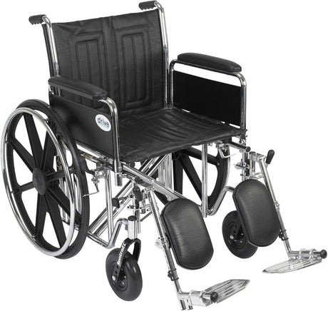 Sentra Ec Heavy Duty Wheelchair, Detachable Desk Arms, Elevating Leg Rests, 22" Seat - BeHope