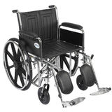 Sentra Extra Heavy Duty Wheelchair, Detachable Desk Arms, Elevating Leg Rests, 20" Seat - BeHope