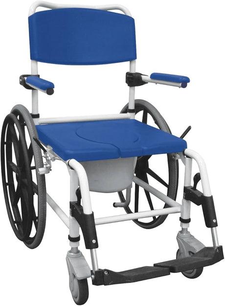 Aluminum Shower Mobile Commode Transport Chair - BeHope